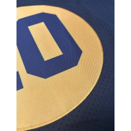 Men'S Deep Blue # 10 American Football Jacket with Loose Embroidered Sports, Fashionable, Casual, Street Breathable Rugby Top