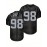 Men'S Black # 98 American Football Shirt Loose Embroidered Sports, Fashionable, Casual, Street Breathable Rugby Top