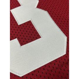 Men's Red #23 Breathable Rugby Shirt - Embroidered American Football Jersey, V-Neck Short Sleeve Loose Fit Training & Match Uniform for Sports, Outdoor Activities, All-Season Wear, Rugby Jersey, Embroidered Detailing