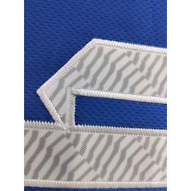 Men's Blue Black Gradient #3 Baseball Shirt - Loose Fit V-Neck Breathable Streetwear with Embroidered Lettering, All-Season Casual Sports Top for Outdoor Activities & Beach Parties, Summer Sports Apparel, Sporty Design, Durable Sportswear