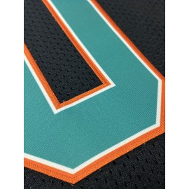 Men's #10 Black American Football Jersey with Teal Accents - Breathable,, Casual V-Neck Sports Uniform for Everyday and Game Day Wear, SHLUCKI