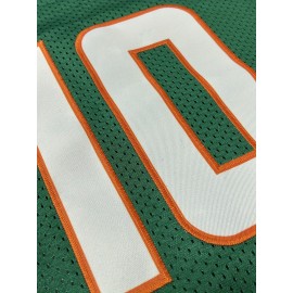 Men's Green # 10 Breathable Rugby Shirt, Sports V-neck Short Sleeve Training Match Uniform, Embroidered American Football Shirt