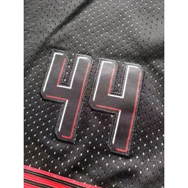 Men's #44 Black Basketball Shorts with Classic Letter Embroidery - Breathable, Button-Up Design for Training & Competition