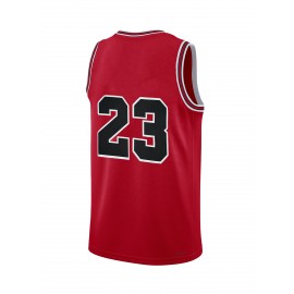 Men's Red Basketball Suit # 23 Classic Retro Embroidered Letter Sleeveless Sweat wicking Breathable Tank Top Basketball Suit