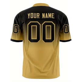 Customizable Plus Size Women'S Football Jersey - Personalized Name & Number, V-Neck Short Sleeve, Black & Neon Green with White Stripes & Logo, Breathable Summer Sports Training Uniform for Outdoor Competition