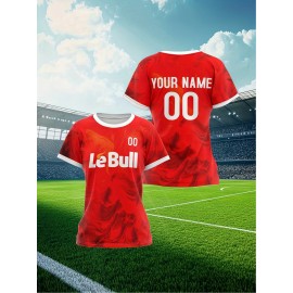 Custom Women'S Plus-Size Soccer Jerseys with Personalized Names And Numbers, Designed for Comfort And Lightweight Use in Sports And Leisure, Suitable for Baseball.