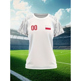 Customizable Women's Plus-Size Football & Baseball Jerseys - Personalized Team Name & Number, Soft Breathable Fabric, Round Neck Summer Sports Casual Wear, Outdoor Team Uniforms