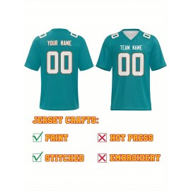 Personalized Football jersey Custom Football jersey Printed T-shirts Customize your favorite team and number, Everyday personalized hip-hop short-sleeved shirts, button- shirts