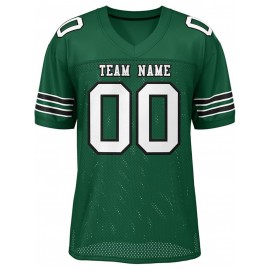 Custom Football Jersey - Personalized Team & Number, Breathable Sweat-Wicking Fabric, V-Neck Design for Men & Women, Plus Size Sports Training T-Shirt for Summer, Football Jersey, Sports Fan Apparel, Sporty Aesthetic, Comfortable Fit