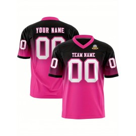 Customizable Plus Size Women'S Football Jersey - Personalized Name & Number, V-Neck Short Sleeve, Black & Neon Green with White Stripes & Logo, Breathable Summer Sports Training Uniform for Outdoor Competition